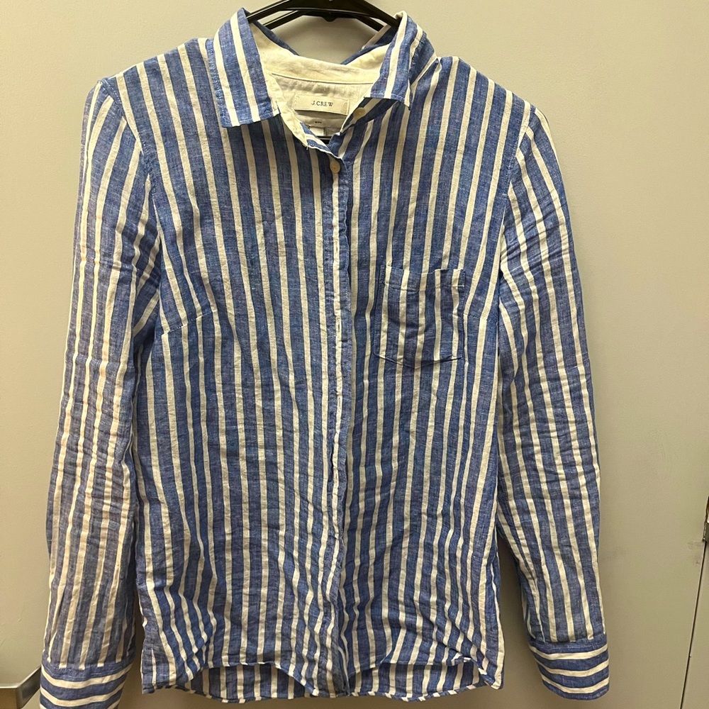 J Crew Linen Button Down - image 1